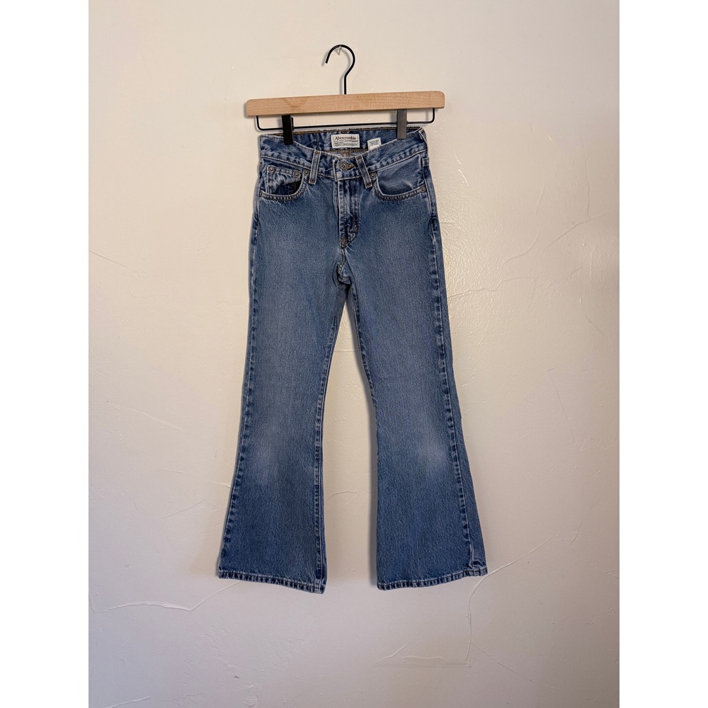 Abercrombie Kids Vintage Blue Jeans Flare Leg Made in USA Cotton Denim Size 8